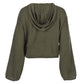 Blusa com capuz e manga sino Calvin Klein feminina, verde, tamanho grande