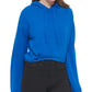 Blusa feminina Calvin Klein com capuz e manga sino, azul, tamanho grande