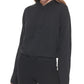 Blusa feminina com capuz e manga sino Calvin Klein Jeans preta tamanho X-G
