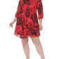 Vestido Calvin Klein Feminino em Chiffon com Acabamento Pintuck Vermelho Tamanho 22