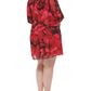 Vestido Calvin Klein Feminino em Chiffon com Acabamento Pintuck Vermelho Tamanho 22