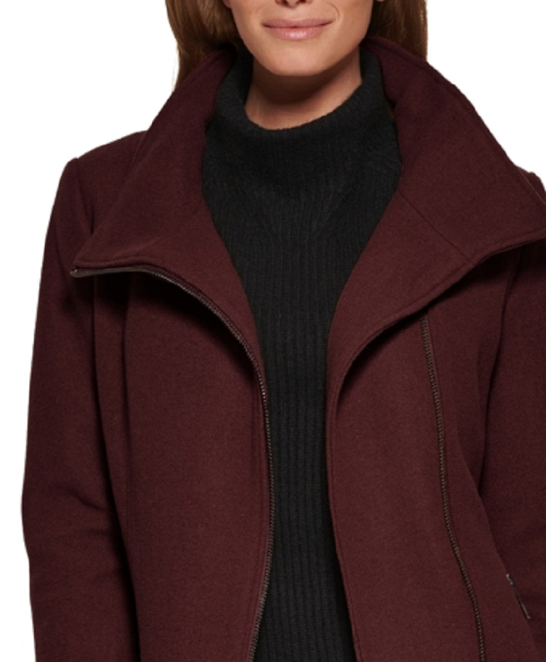 Casaco Calvin Klein Feminino Assimétrico com Zíper Vermelho Tamanho X-G