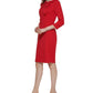 Vestido Calvin Klein Feminino com Decote Laço e Manga 3/4 Vermelho Tamanho 4 Petite