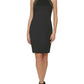 Vestido Calvin Klein Feminino Halter com Enfeites no Joelho Preto Tamanho 8