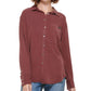 Blusa Calvin Klein Feminina com Botões Frontais Marrom Tamanho Médio