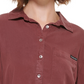 Blusa Calvin Klein Feminina com Botões Frontais Marrom Tamanho Médio