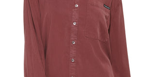 Calvin Klein Jeans Feminino Blusa com Botões Frontais Vermelha Tamanho P