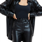 Good American Better Than Leather Shacket de couro sintético preto tamanho 7
