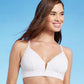 Top de biquíni feminino canelado com decote em V e aro em V Shade &amp; Shore, branco, 34DD