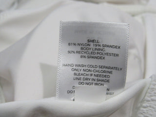 Top de biquíni feminino canelado com decote em V e aro em V Shade &amp; Shore, branco, 34DD