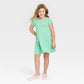 Vestido de malha com manga curta e camadas para meninas Cat &amp; Jack, verde, tamanho G