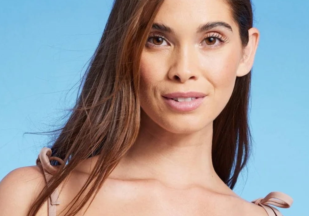 Top de biquíni feminino Shade &amp; Shore com amarração no ombro e franzido, marrom claro, tamanho 32B