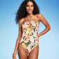 Shade &amp; Shore Maiô Feminino Halter Keyhole Bandeau One Piece Estampa Floral Multi Tamanho P