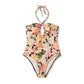 Shade &amp; Shore Maiô Feminino Halter Keyhole Bandeau One Piece Estampa Floral Multi Tamanho P