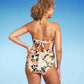 Shade &amp; Shore Maiô Feminino Halter Keyhole Bandeau One Piece Estampa Floral Multi Tamanho P