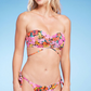 Top de biquíni feminino Shade &amp; Shore com alças e estampa floral multicolorida, tamanho 34DD