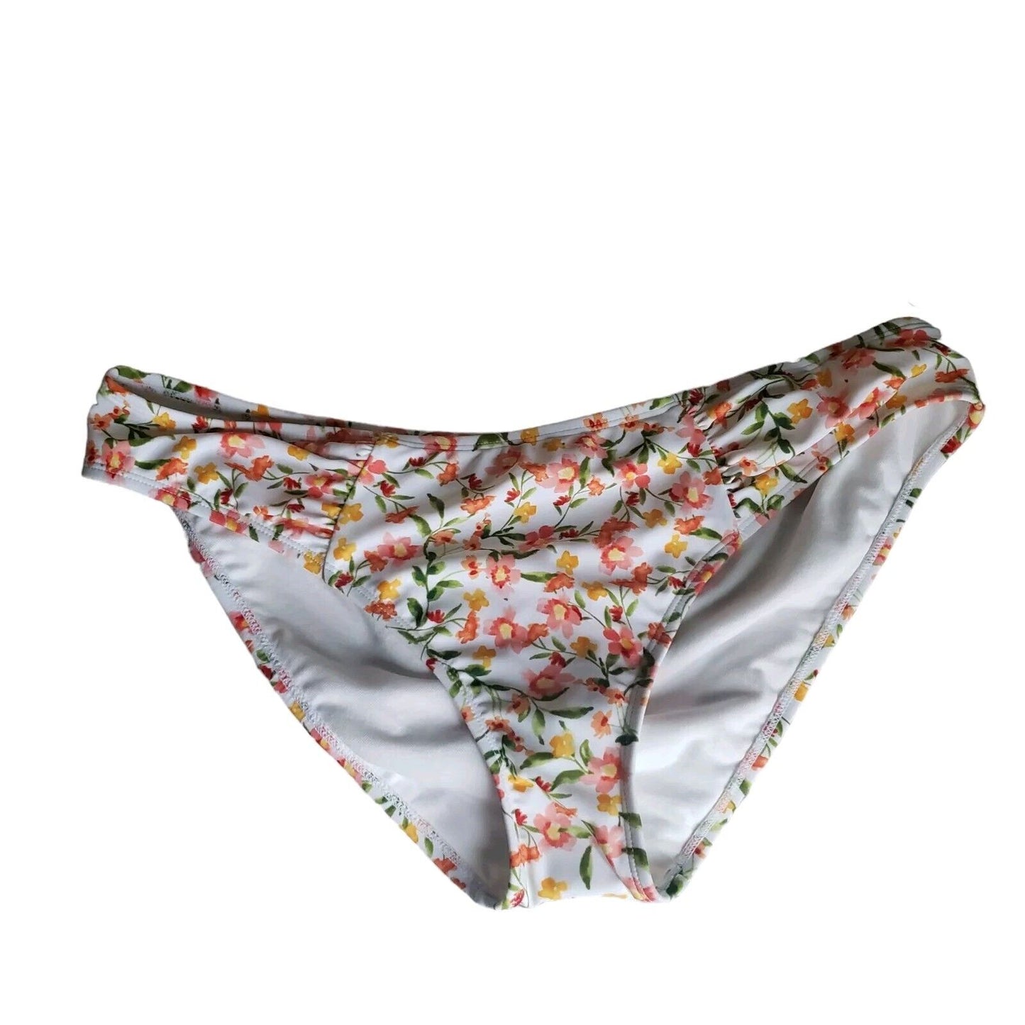 Calcinha de biquíni hipster com franzido lateral feminino Shade &amp; Shore, estampa floral multicolorida, tamanho GG