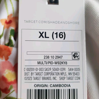 Calcinha de biquíni hipster com franzido lateral feminino Shade &amp; Shore, estampa floral multicolorida, tamanho GG