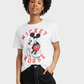 Camiseta feminina estampada manga curta branca tamanho G