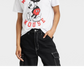 Camiseta feminina estampada manga curta branca tamanho G