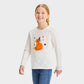 Camiseta estampada de manga comprida para Halloween para meninas Cat &amp; Jack, tamanho P, creme