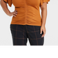 Blusa de malha franzida de manga curta esvoaçante feminina Ava &amp; Viv, tamanho bronze 2X