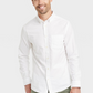 Camisa Oxford de manga comprida com botões Goodfellow &amp; Co Every Wear para homem, branca, tamanho G