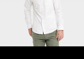 Camisa Oxford de manga comprida com botões Goodfellow &amp; Co Every Wear para homem, branca, tamanho G