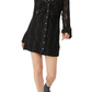 Vestido curto de renda com manga comprida Shayla da Free People para mulheres, preto, tamanho médio