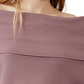Blusa térmica Hazy Heart Off the Shoulder da Free People para mulheres, rosa, tamanho pequeno