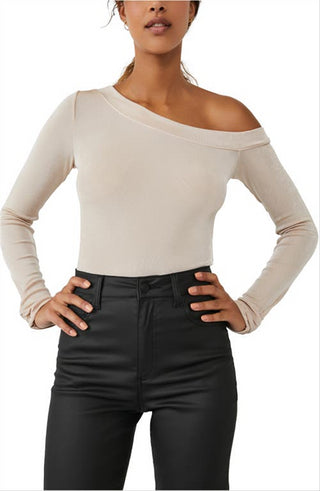 Body de um ombro só da Free People, Blossom Pearl, tamanho pequeno