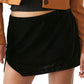 Minissaia de veludo Annalise com abertura lateral, preta, tamanho 0, para mulheres, da Free People