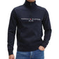 Moletom com capuz e estampa de logotipo Tommy Hilfiger masculino, preto, tamanho XX-G