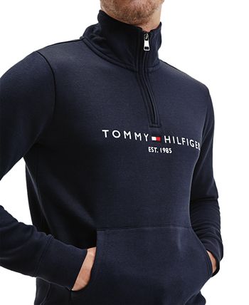 Moletom com capuz e estampa de logotipo Tommy Hilfiger masculino, preto, tamanho XX-G