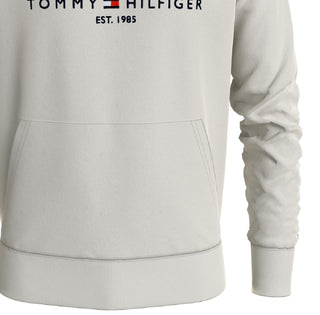Tommy Hilfiger Moletom com capuz masculino com logotipo, branco, tamanho grande