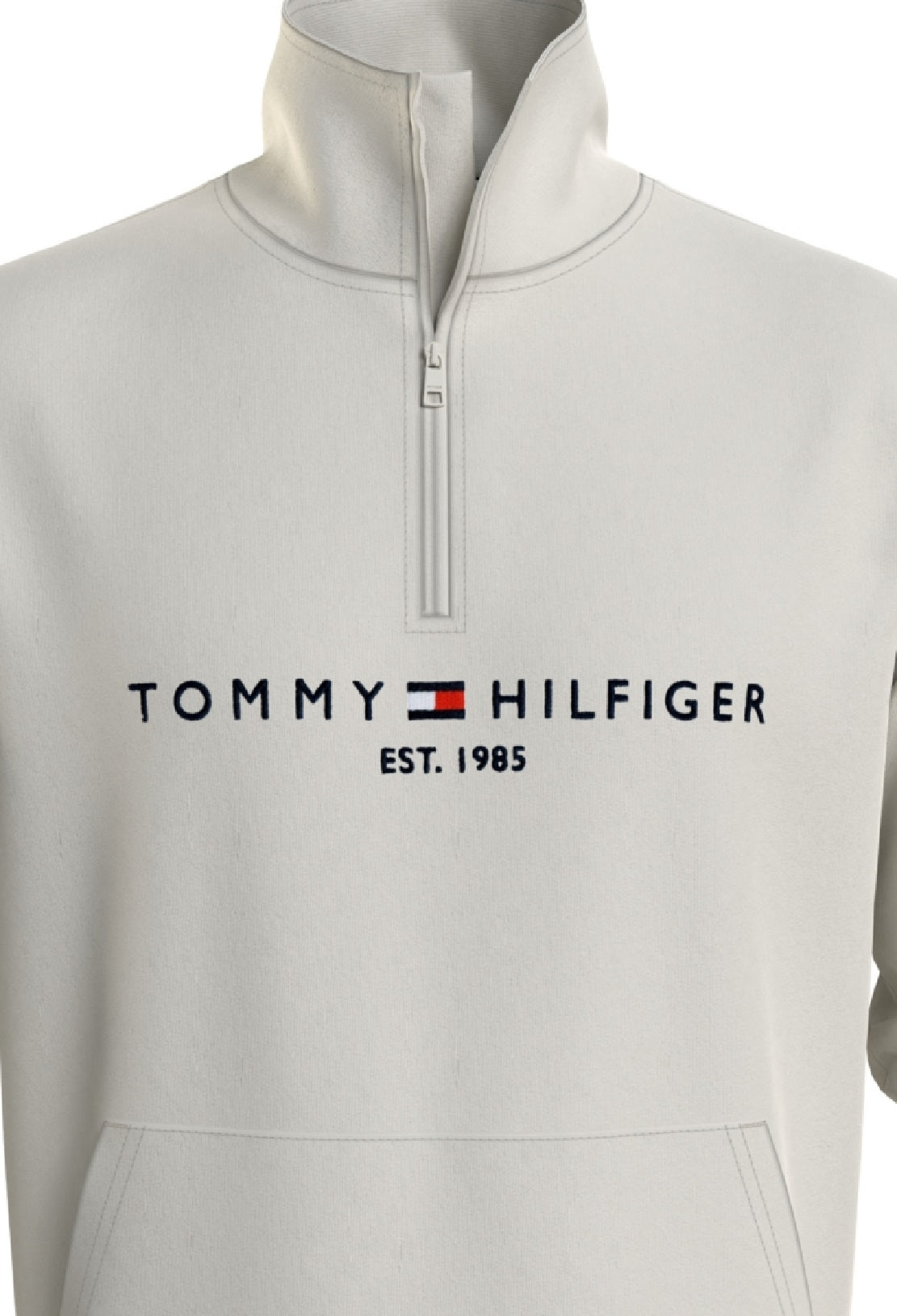 Moletom com capuz e logo Tommy Hilfiger masculino, branco, tamanho médio