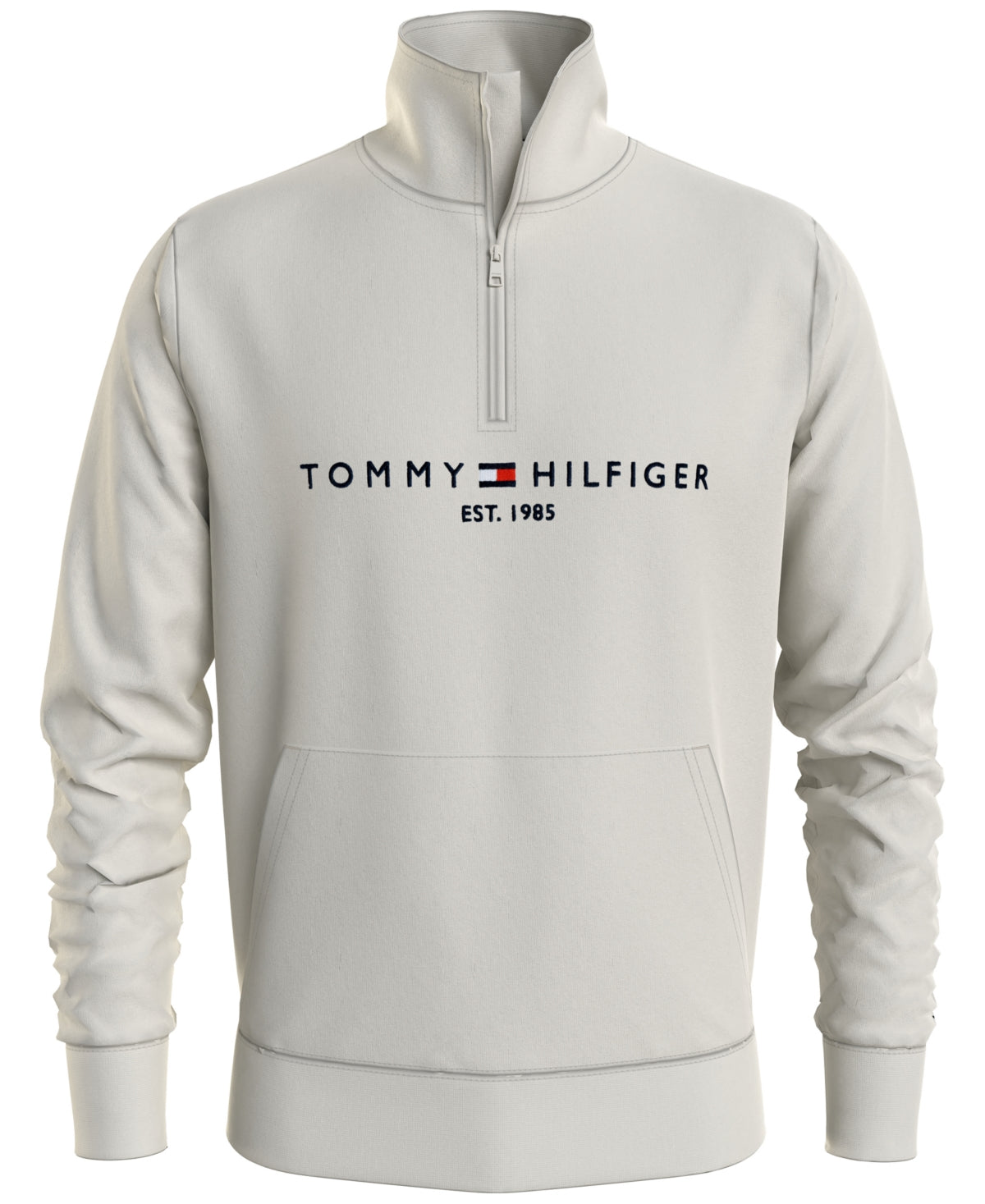 Moletom com capuz e logo Tommy Hilfiger masculino, branco, tamanho médio