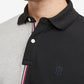 Camisa polo masculina Tommy Hilfiger Global Stripe Regular Fit de manga curta, cinza, tamanho grande