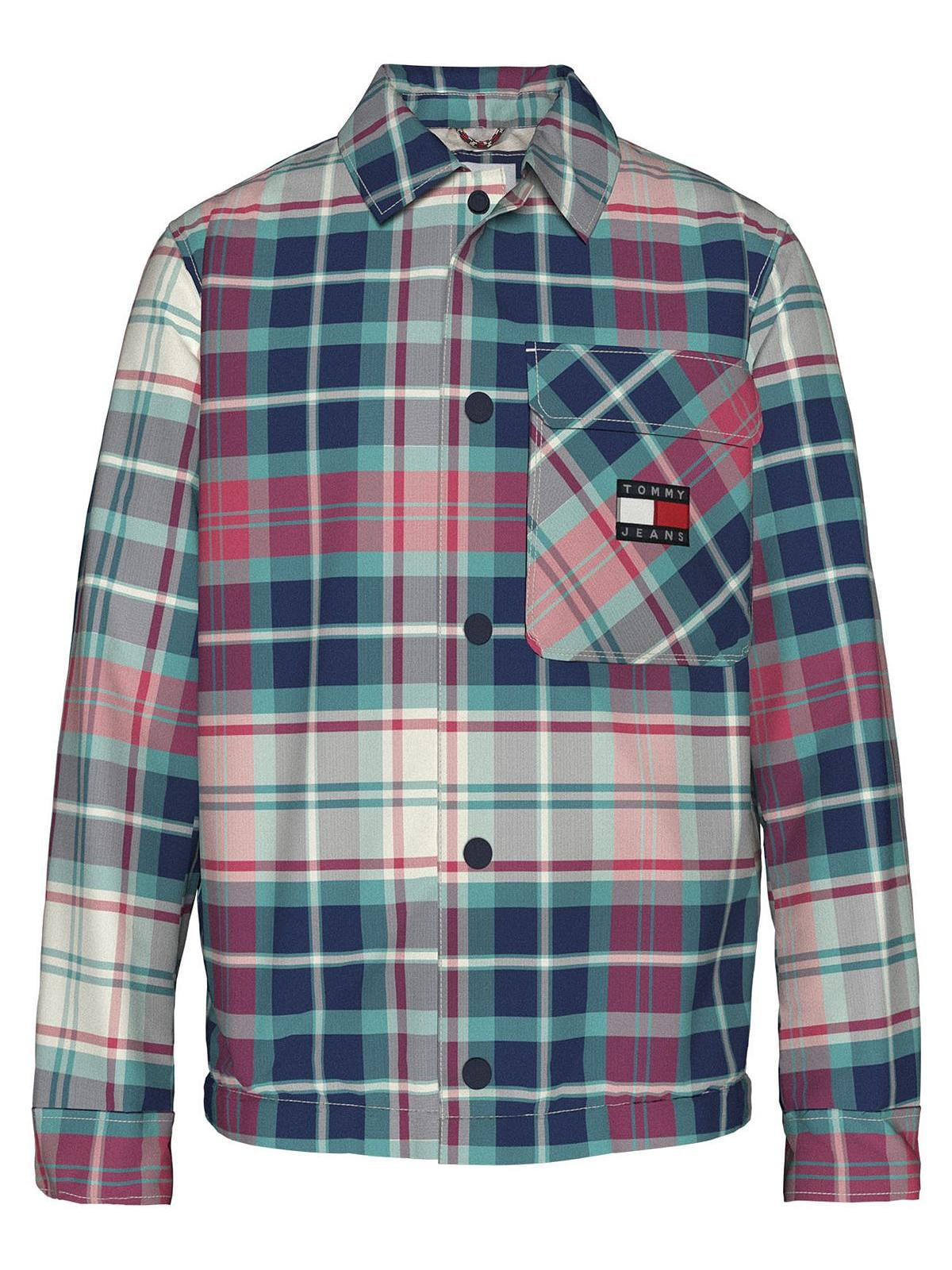 Jaqueta xadrez acolchoada masculina Tommy Hilfiger, verde, tamanho grande