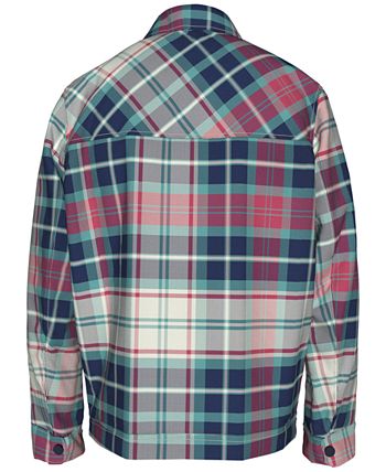 Jaqueta xadrez acolchoada masculina Tommy Hilfiger, verde, tamanho XS