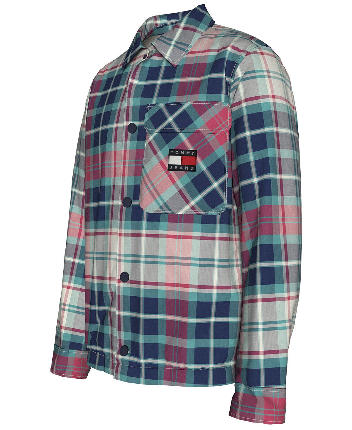 Jaqueta xadrez acolchoada masculina Tommy Hilfiger, verde, tamanho XS
