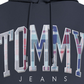 Tommy Hilfiger Moletom com capuz masculino regular fit com logotipo xadrez azul tamanho XS