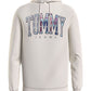 Tommy Hilfiger Moletom com capuz masculino com estampa xadrez regular fit, branco, tamanho pequeno