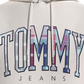 Tommy Hilfiger Moletom com capuz feminino, ajuste regular, com logo xadrez, branco, tamanho XX-G