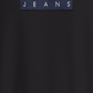 Tommy Hilfiger Moletom masculino com gola redonda e logo xadrez, ajuste relaxado, preto, tamanho médio
