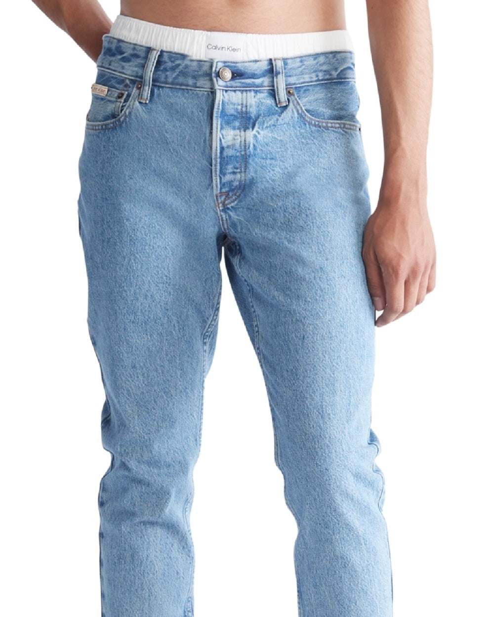 Calça Jeans Slim Fit Masculina Calvin Klein Azul Tamanho 34X30