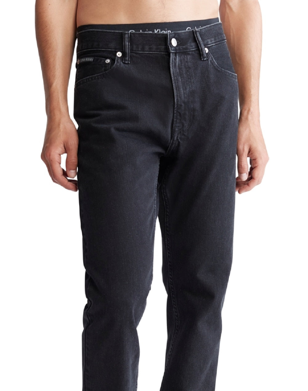 Calça Jeans Calvin Klein Masculina Slim Straight Fit Preta Tamanho 36X30