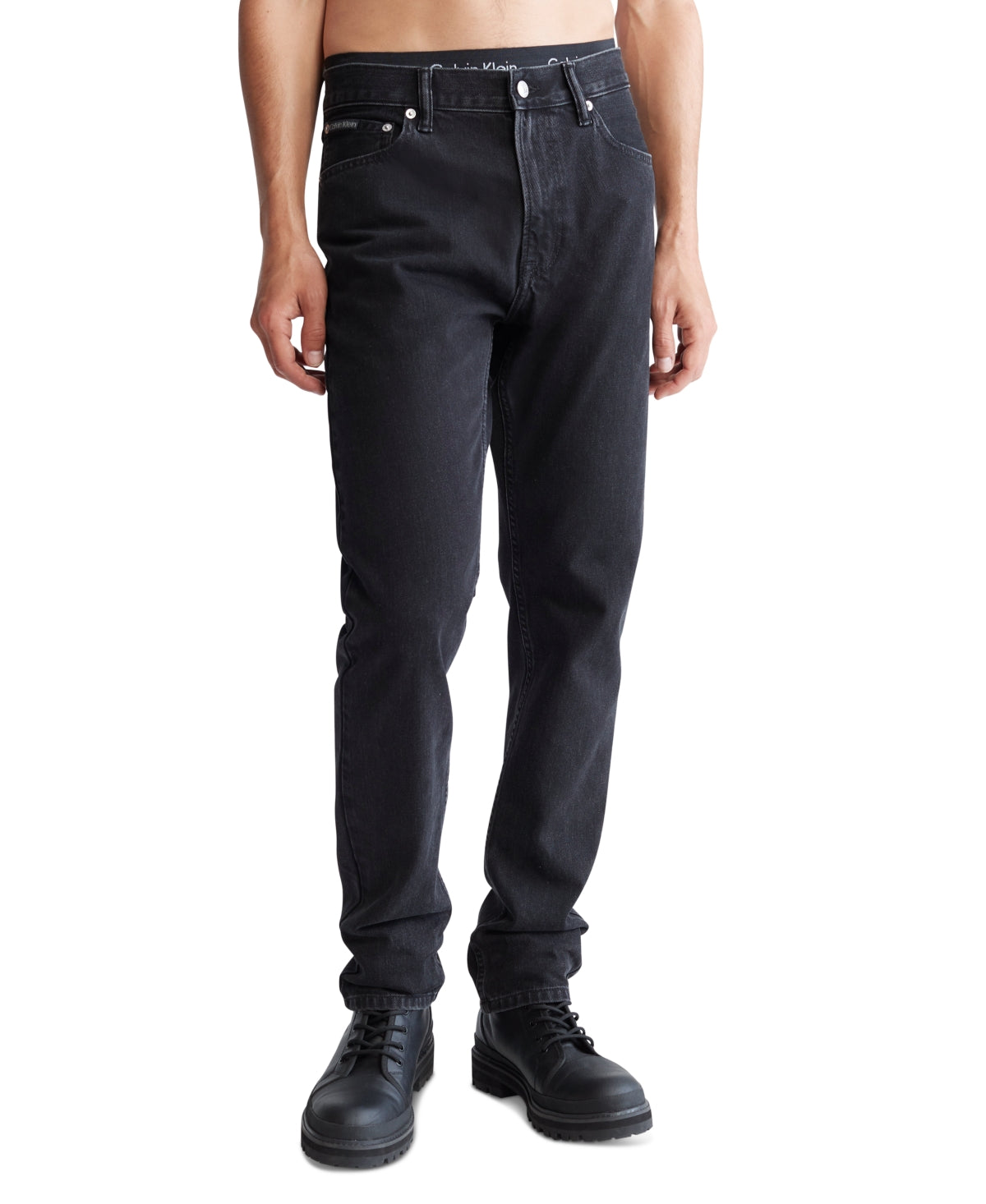 Calça Jeans Calvin Klein Masculina Slim Straight Fit Preta Tamanho 36X30