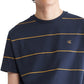 Camiseta Calvin Klein Masculina Listra Larga Gola Redonda Azul Tamanho Grande