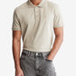 Camisa polo masculina Calvin Klein Regular Fit de algodão liso com monograma e logotipo, bege, tamanho pequeno